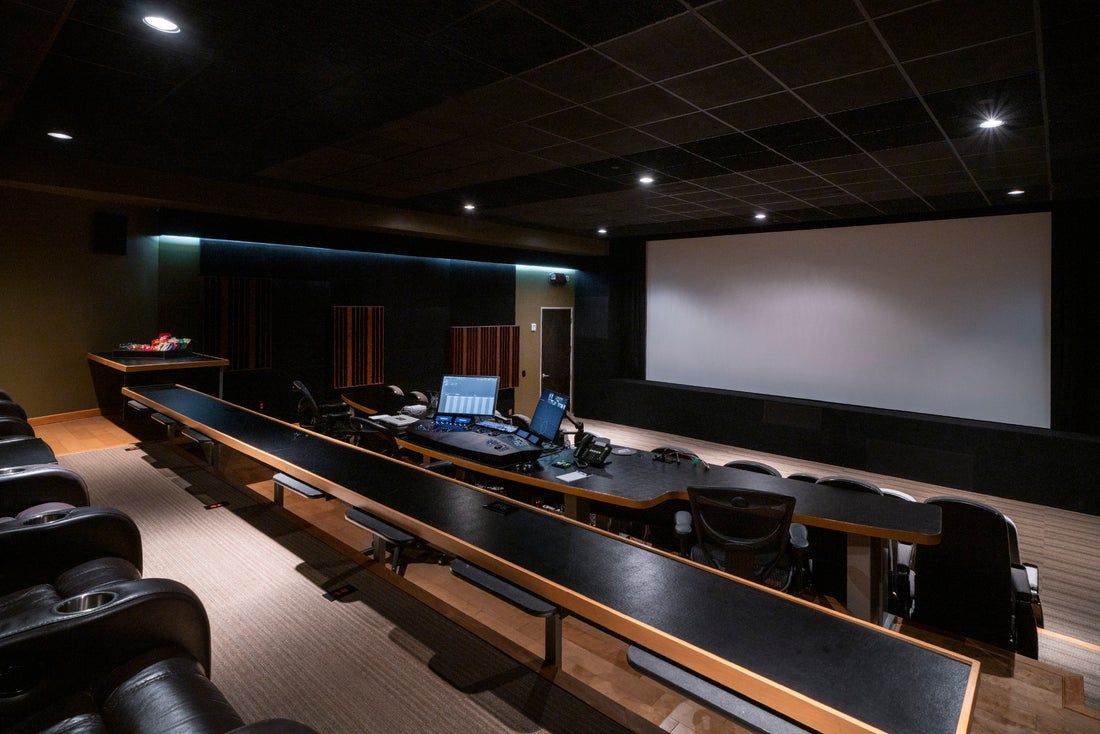 Interior of Light Iron's Theater 1 screening room in Hollywood