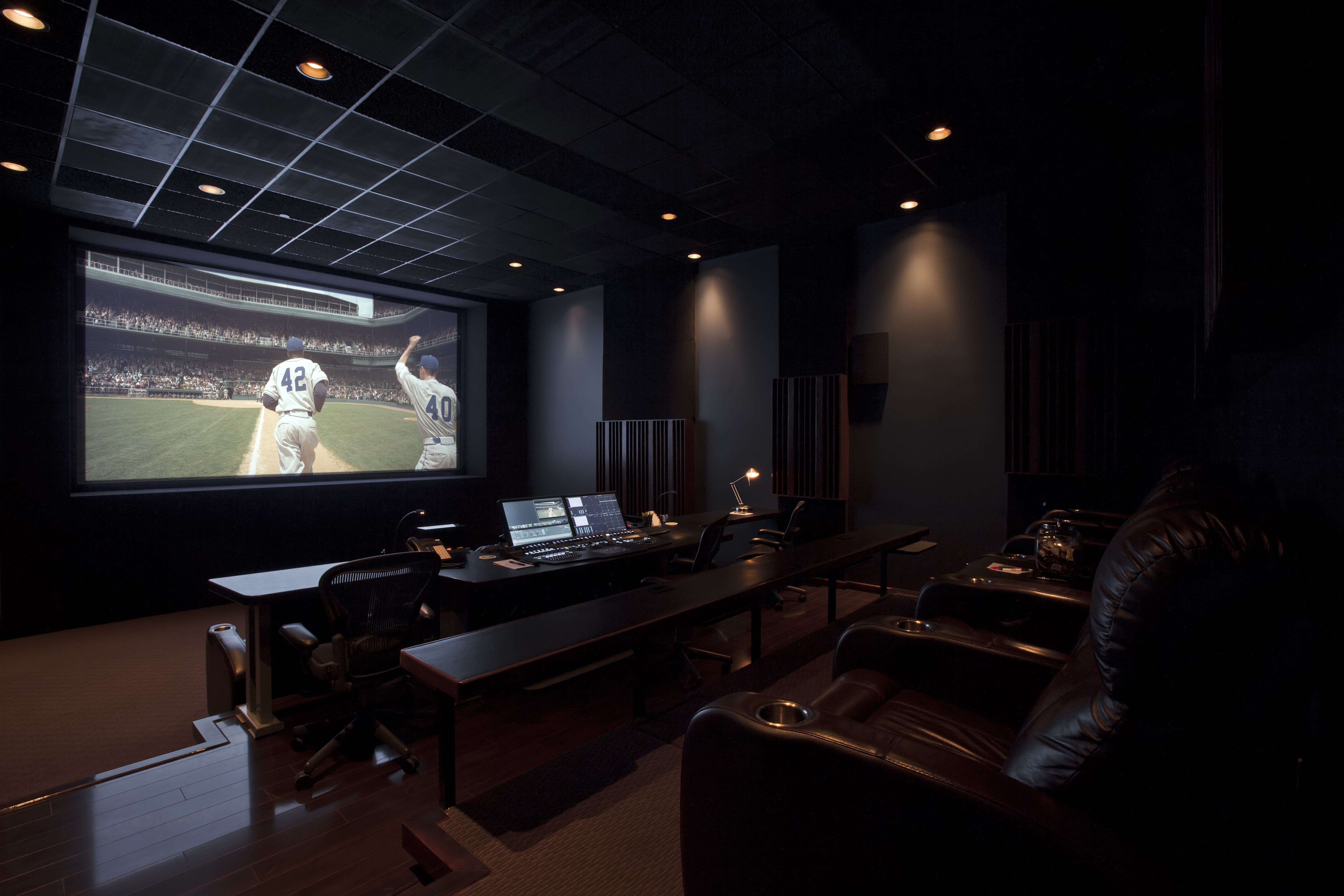 Theater 2 screening a film on its 4K Christie projector